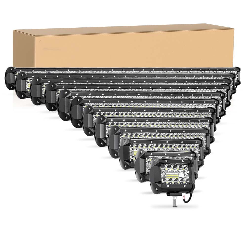 Car LED Light Bar Triple Lens Spot+Flood 20LED 120W Off-Road Roof Auxiliary Driving Light