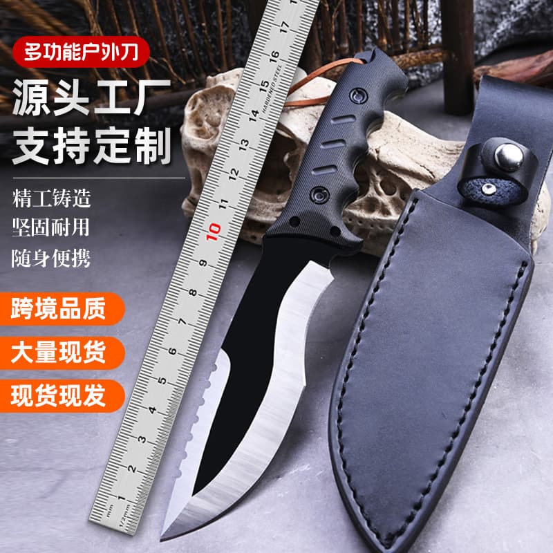 Cross-Border Best Seller Tracker Outdoor Knife Camping Survival Knife Kukri Machete Full Tang High Hardness Tactical Knife