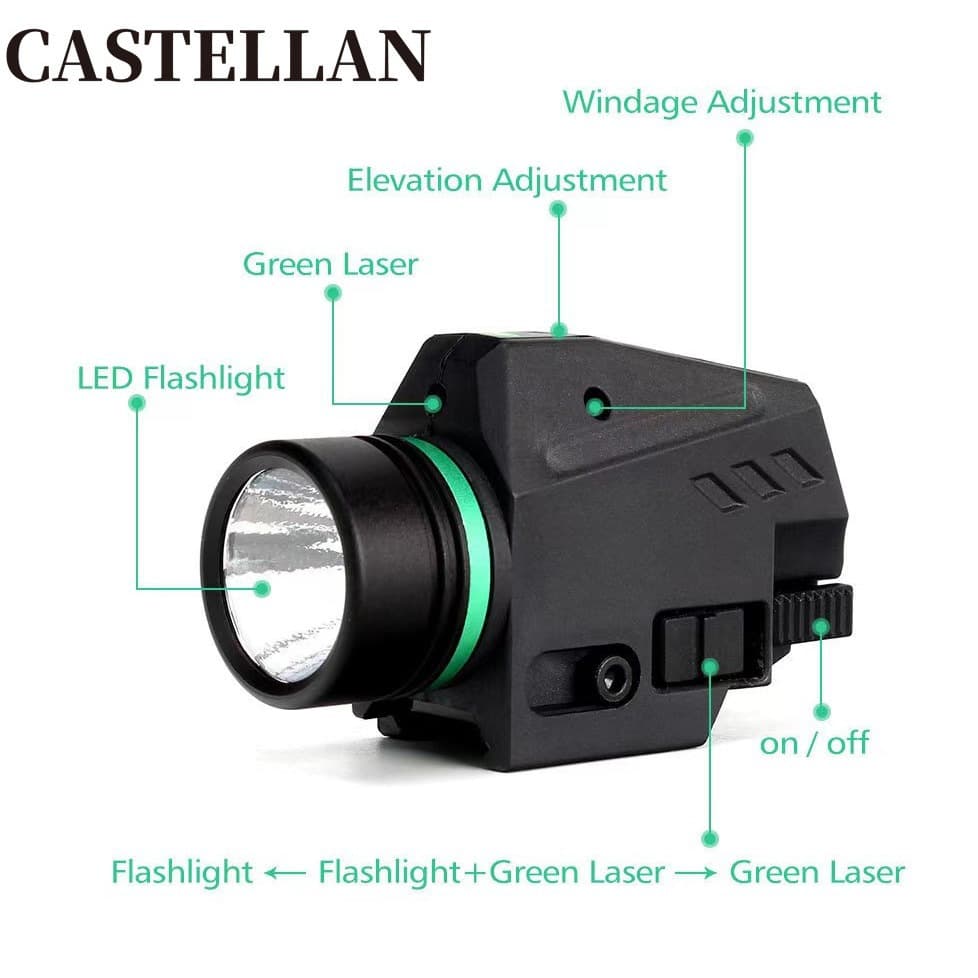 Tactical LED green laser flashlight integrated tactical laser flashlight integrated flashlight hanging under green light