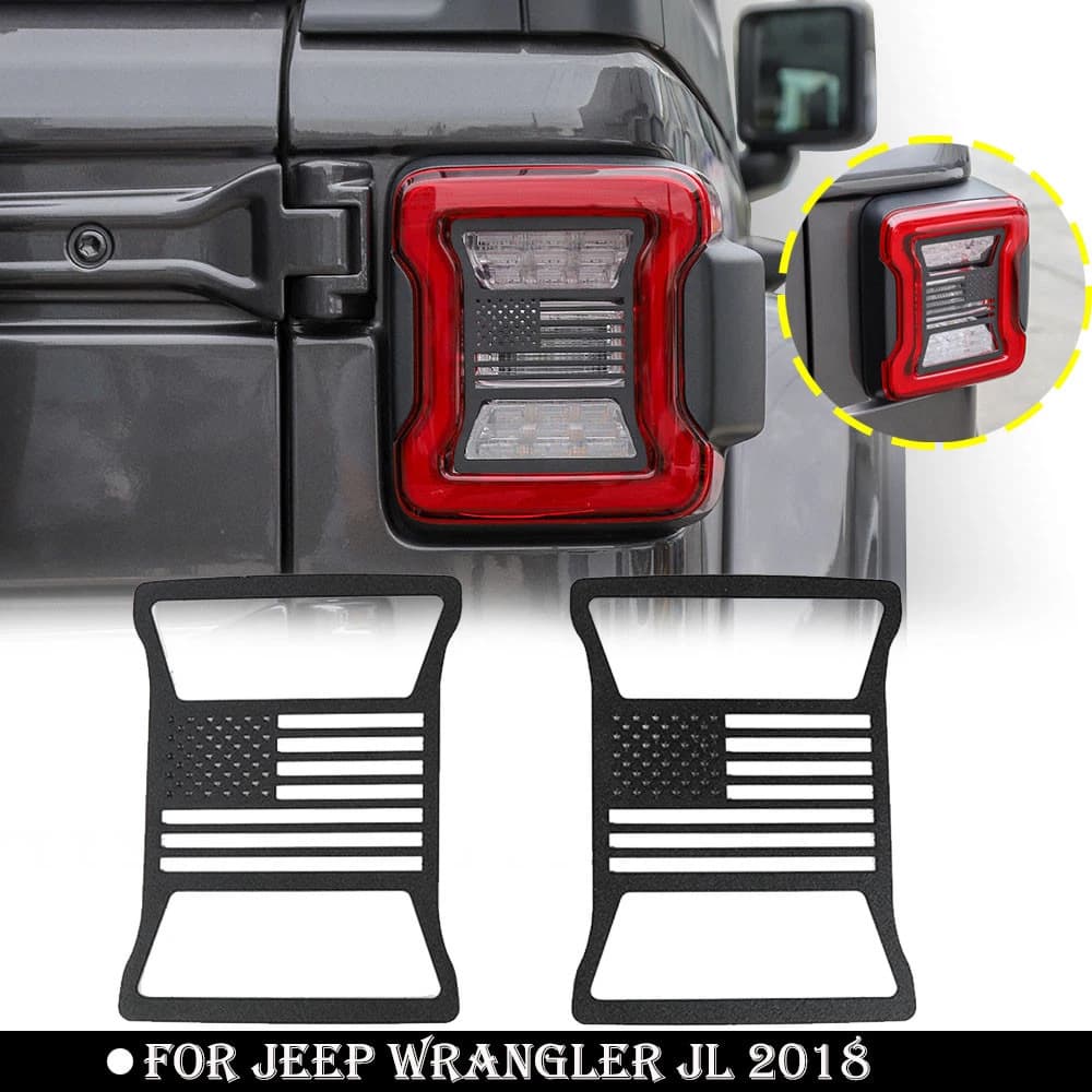 Suitable for 2018 and later Jeep Wrangler JL Tail Light Protector Trim Kit (Black)