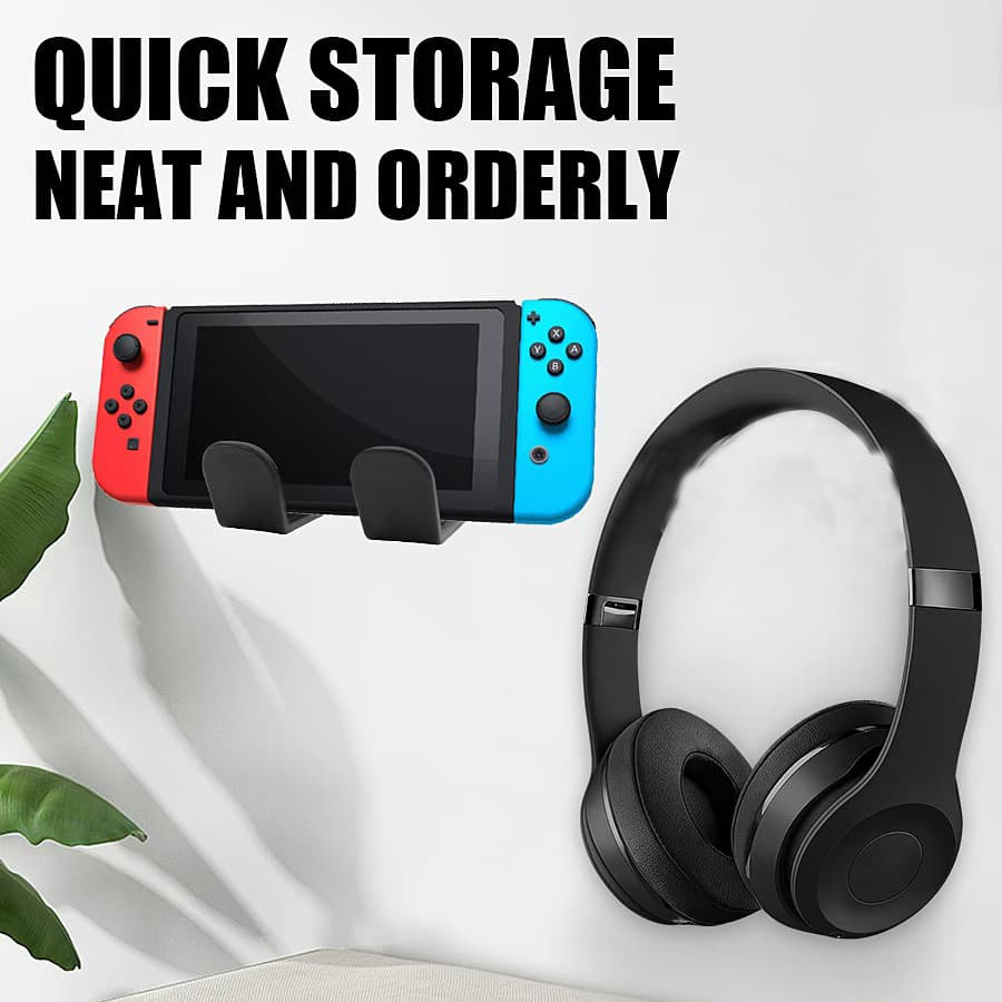 Game controller stand, PS4/PS5/XBOX/SWITCH universal multi-functional no-drill hook storage rack