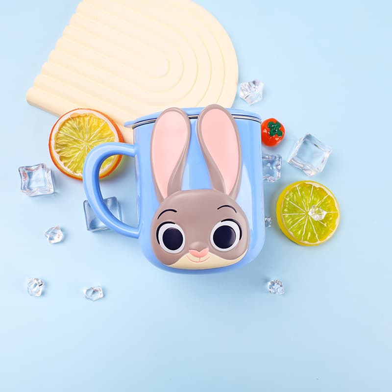 Genuine Zootopia Judy 3D Stainless Steel 320ml Water Cup Kids Home Use Milk Coffee Cup