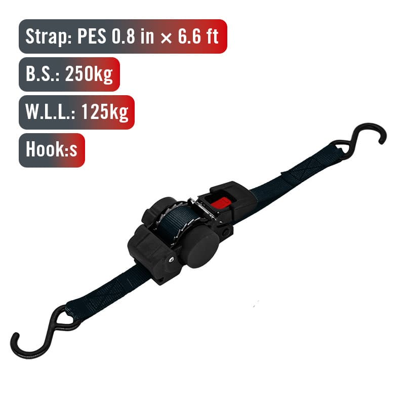 Amazon Best-Selling Ratchet Tie-Down Container Binder Auto-Retracting Strap Truck Cargo Tensioner