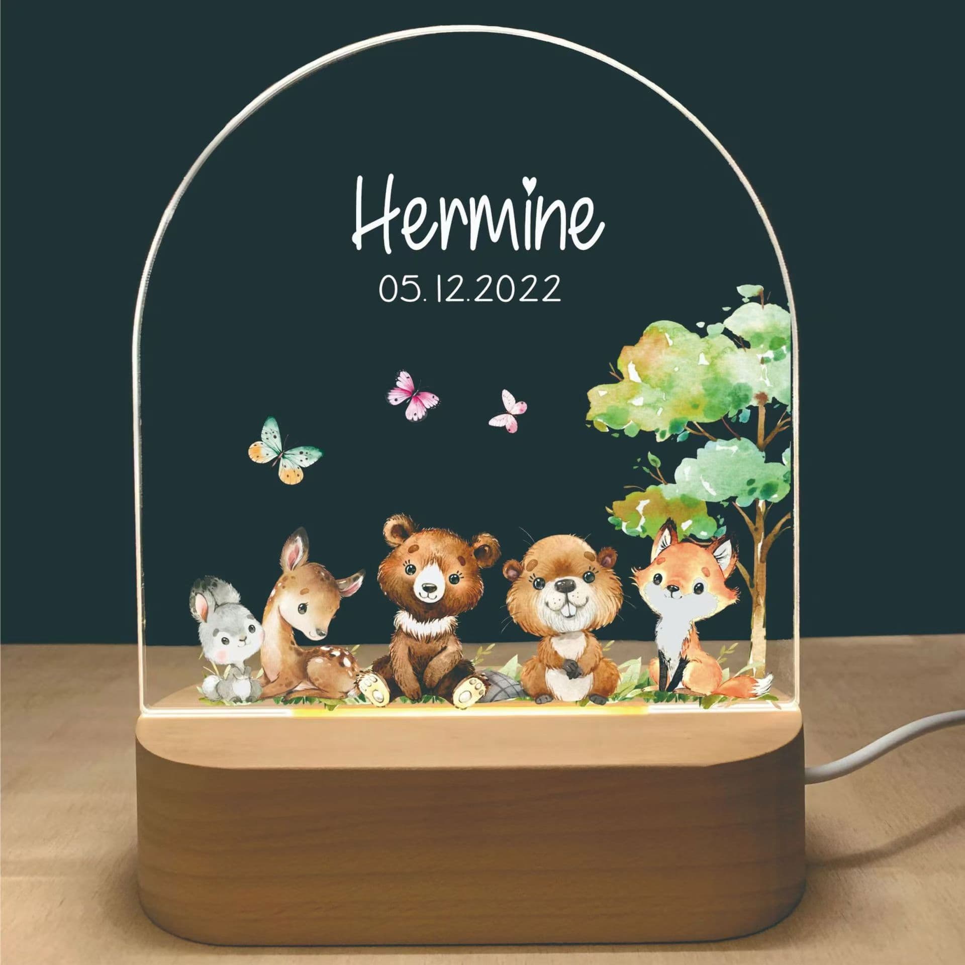 Cross-Border Popular European and American Night Light with Personalized Patterns and Engravings, Children's Room Decorative Acrylic Lamp