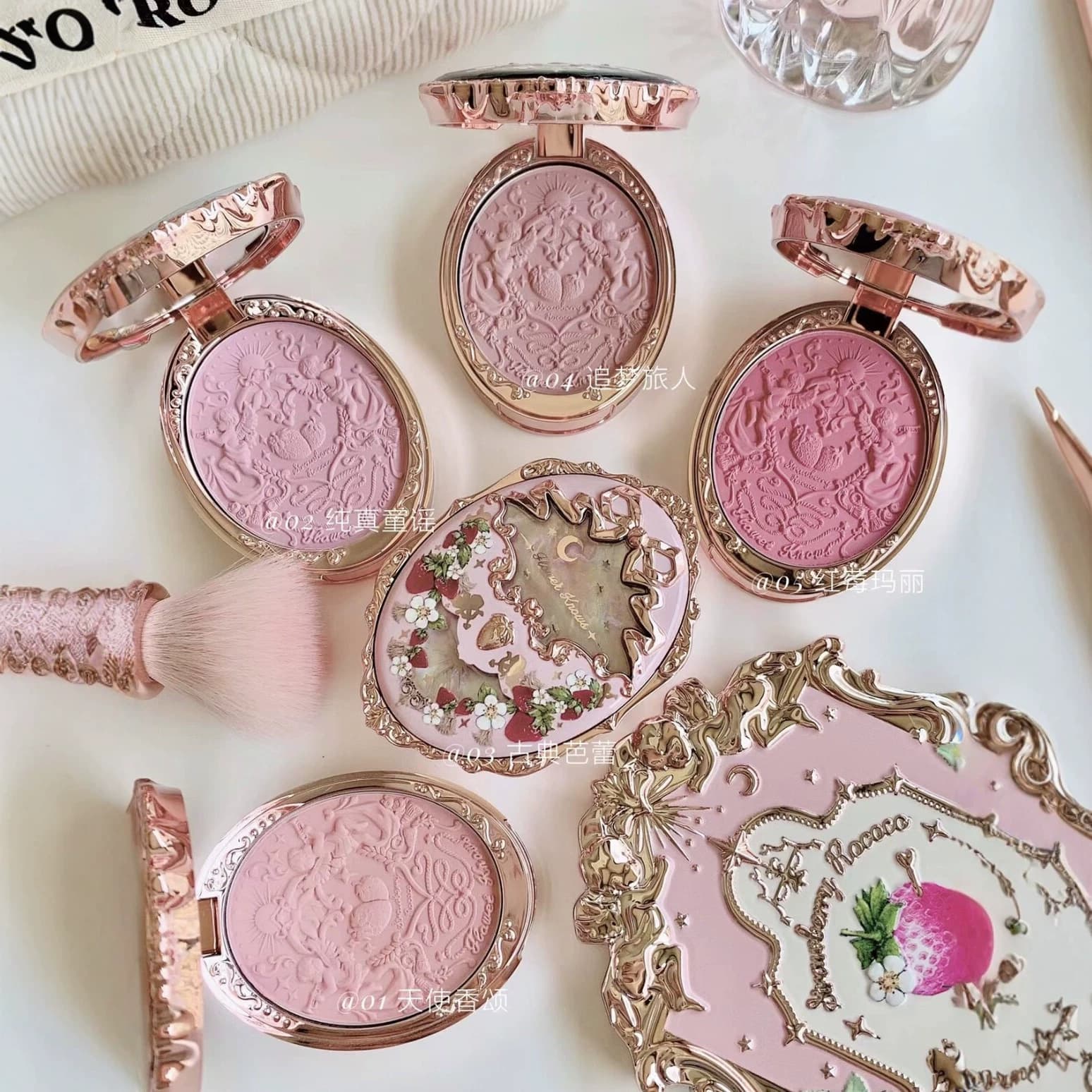 Flower Knows Strawberry Rococo Blush Authentic Gift for Girlfriend In Stock Angel Chanson