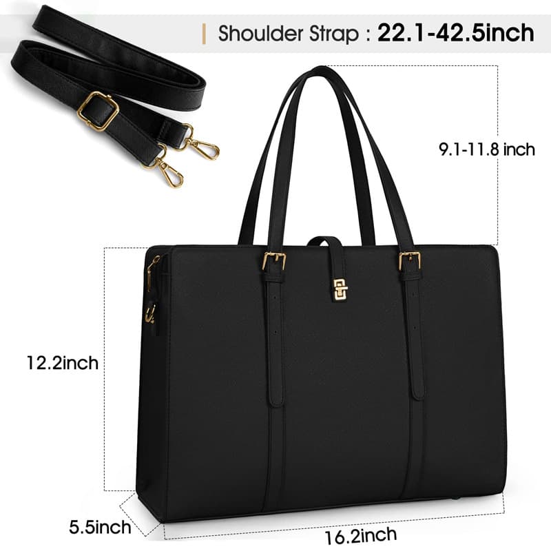 2023 Women's Large Capacity Multi-functional Handbag PU Leather Fashionable Durable Commuter Shoulder Laptop Bag