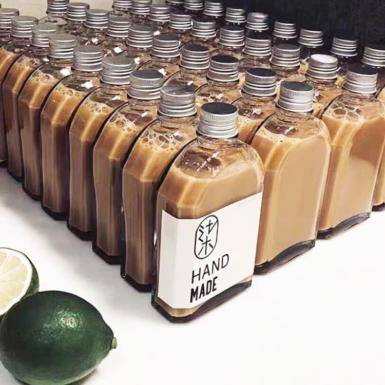 New 250ml Glass Mini Liquor Bottle, Iced Drip Milk Tea, Cold Brew Coffee, Beverage, Ins Style Transparent with Lid Sealed Bottle