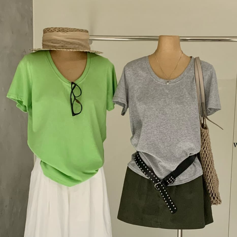 WGWE8979 Relaxed soft short-sleeved T-shirt for women spring and summer new basic solid color slimming snowflake cotton top trendy