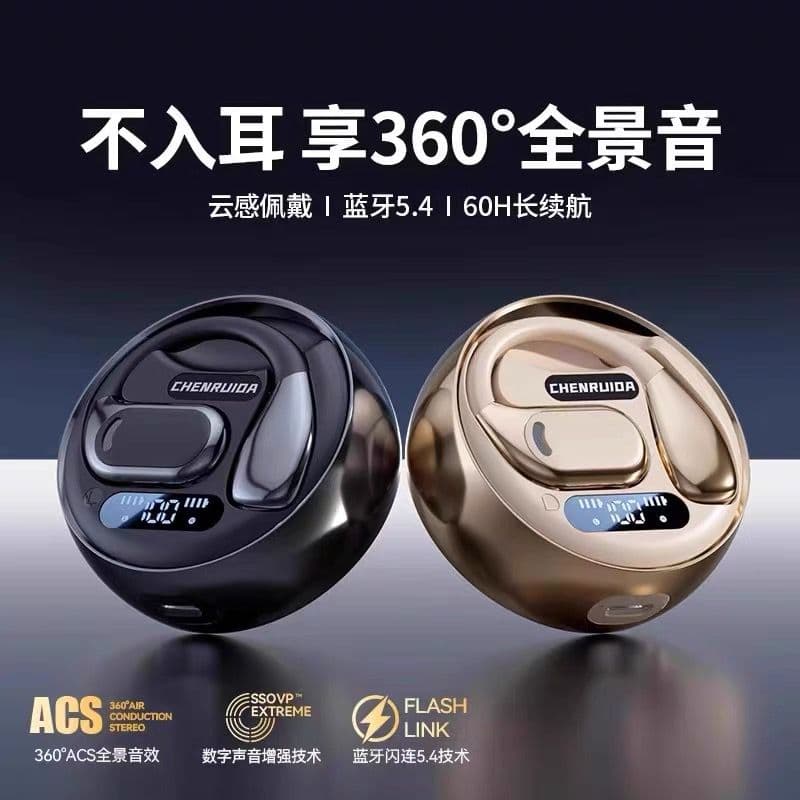 Berlin Sound AI Smart Translation Bluetooth Earbuds 2025 New Model Long Battery Life Open-Ear Clip-On D88 Earbuds