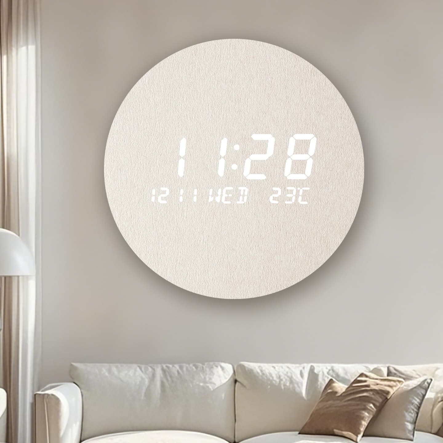 LED Wall Clock Creative Clock Living Room Home Bedroom Silent Clock Scandinavian Style Fashion Wall Clock