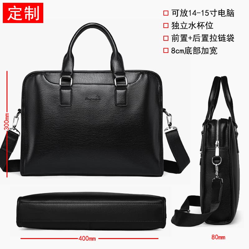 Business Men's Computer Bag Travel Crossbody Briefcase Custom Large Capacity Handbag Leather Bag