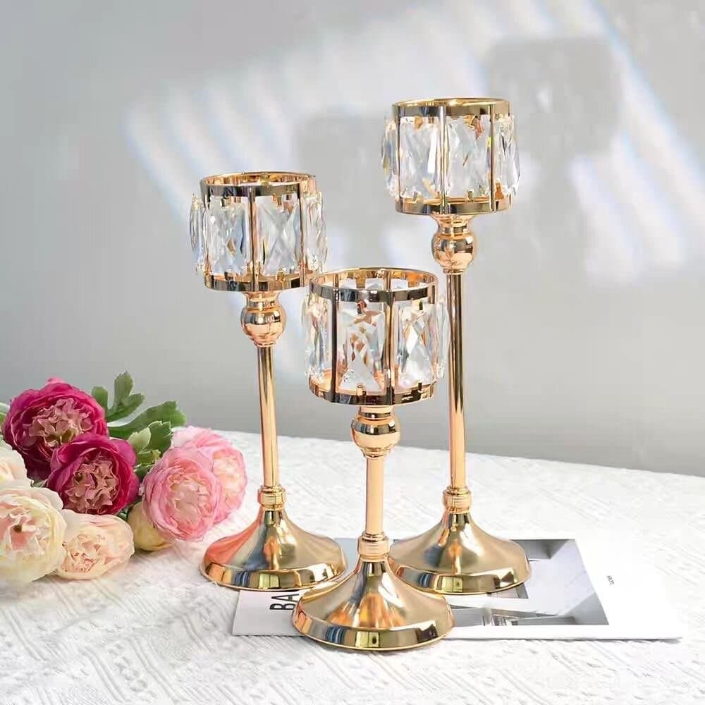 European Crystal Candle Holder Home Vase Decoration Gold Candle Holder Wedding Table Decor Amazon Candlelight Dinner Ornament