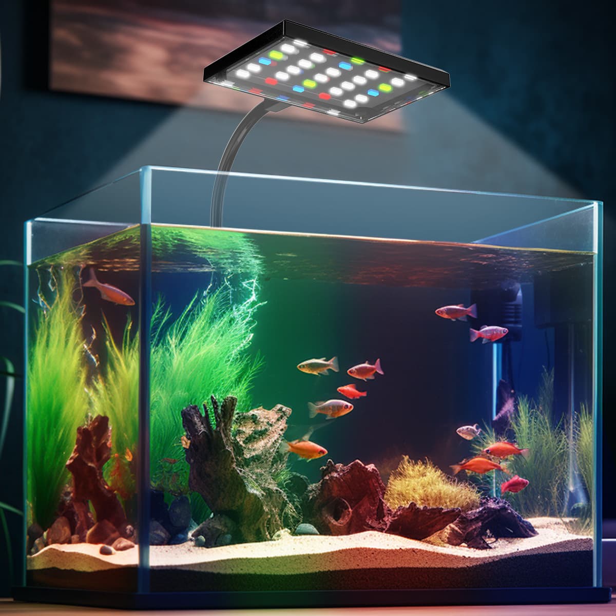 USB fish tank light, variable light and color LED grass lamp, variable light color, DC European regulations, American regulations, British regulations, cross-border LED clip lights