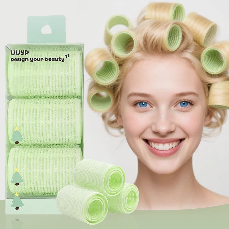 Self-adhesive air bangs curling barrel to fix curly hair artifact large size 9 pack fluffy styling hair hollow hair clips