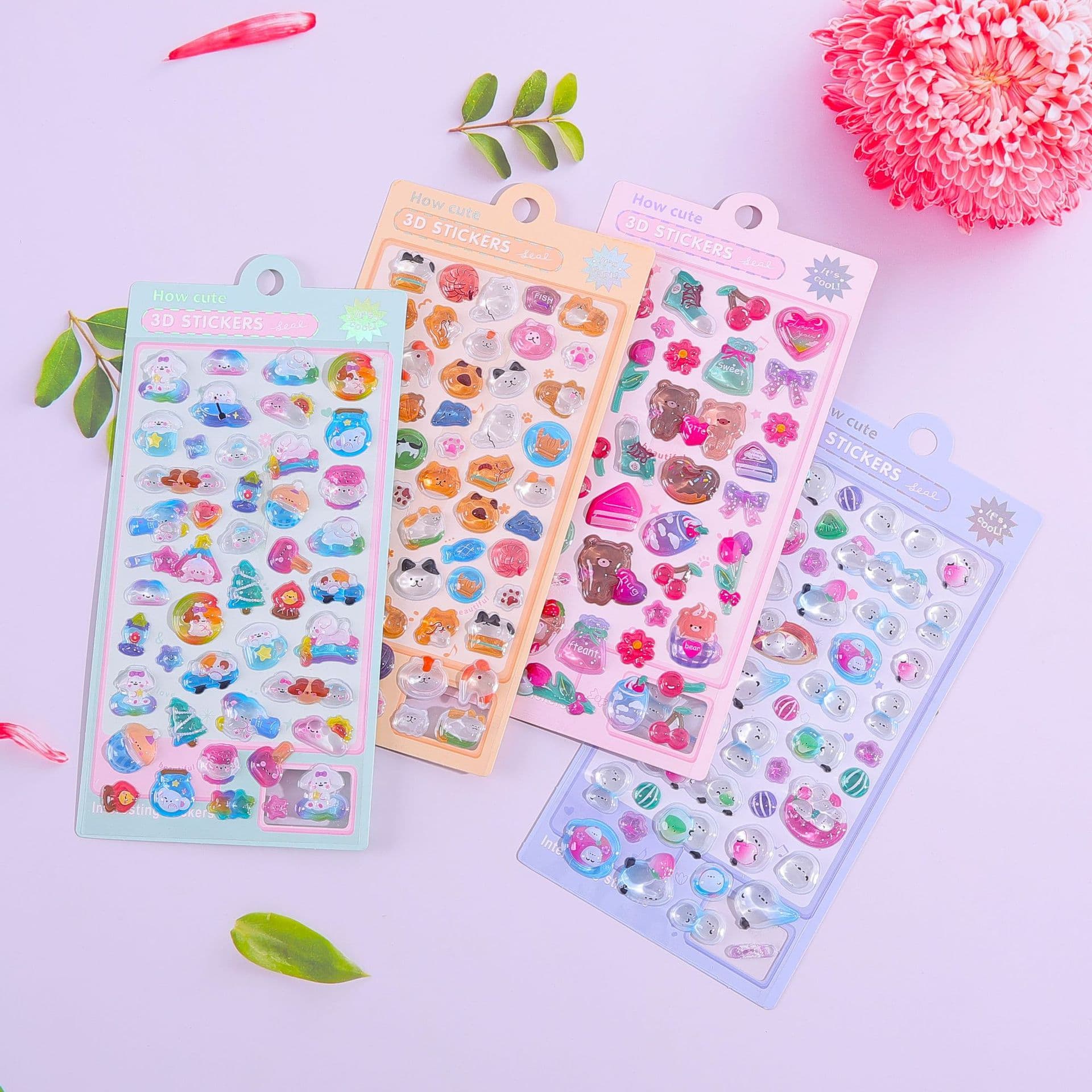 Cross-border Japanese and Korean 3D solid embossed stickers hand account decoration DIY creative children and girls toys mobile phone