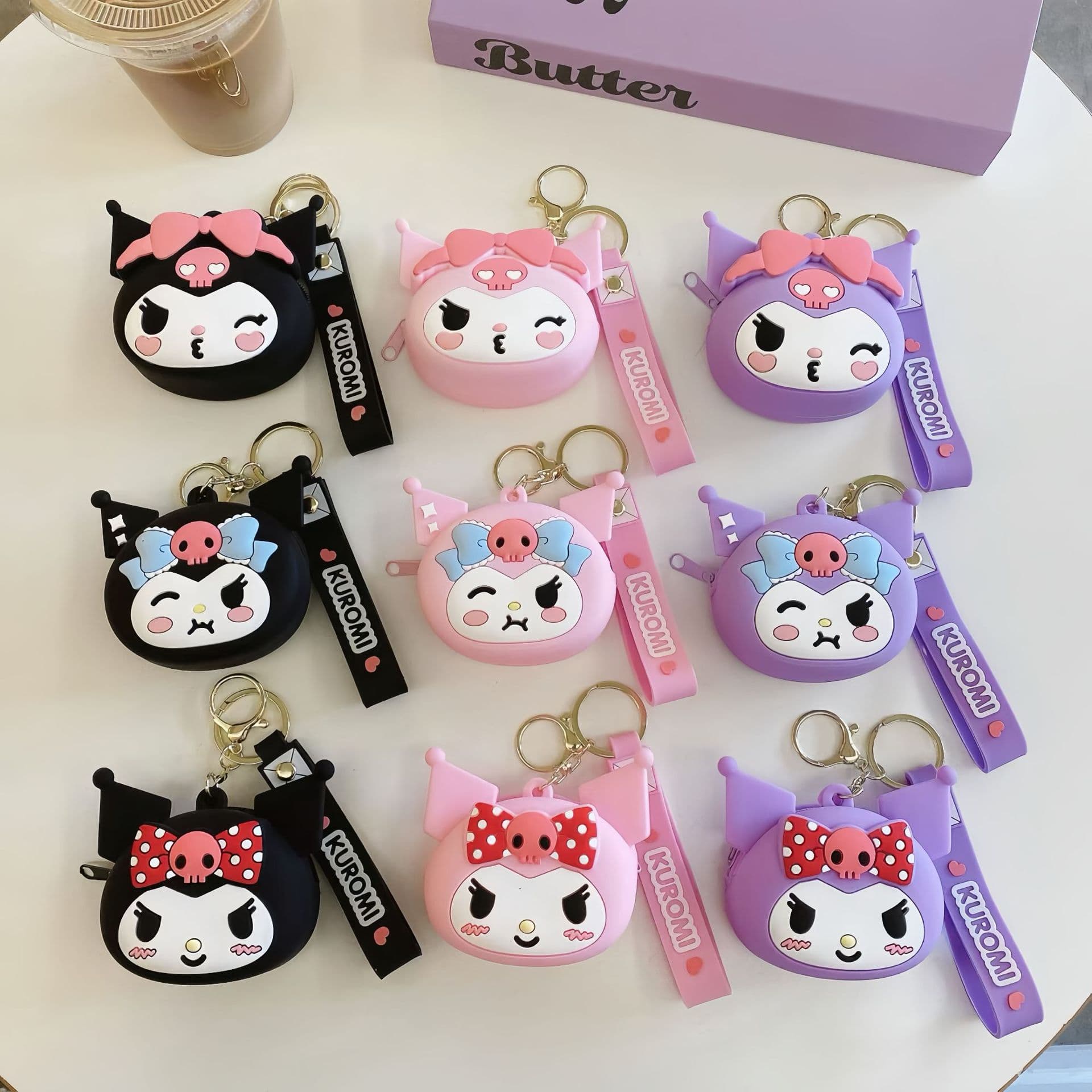 Cartoon Kurome Silicone Coin Purse Children's Cute Storage Bag Headphone Bag Card Bag Backpack Pendant Gift Wholesale
