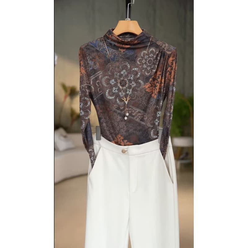 Noble High-End Blouse 2025 New Korean Style Elegant Fashion Slimming Polyester Base Shirt