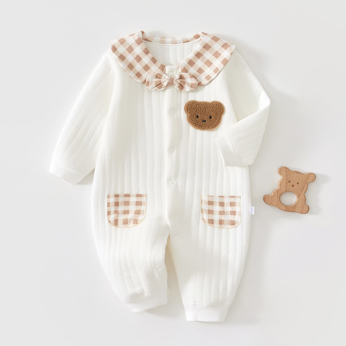 Baby Winter Cotton Padded Romper for Boys and Girls, Pure Cotton Thermal Wear, Newborn Full-Month 100-Day Baby Onesie Crawling Suit
