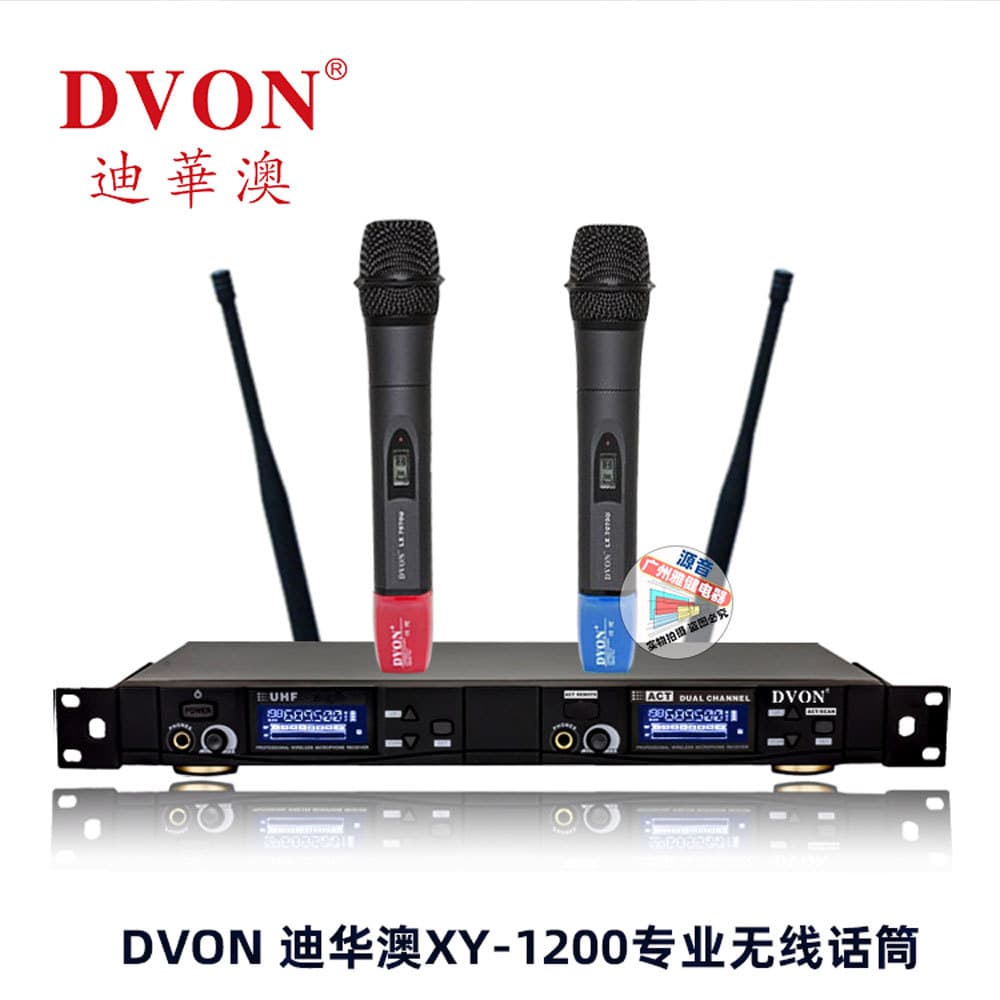 Dihuaao Wireless Microphone XY1200 One-to-Two Handheld Wedding KTV Outdoor Performance Professional Microphone