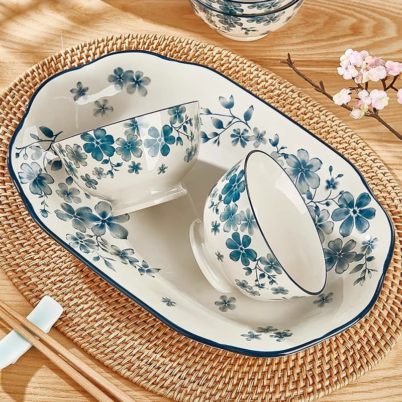 Plate household 2025 new high-value dish plate Japanese creative ceramic plate high-end plate tableware set