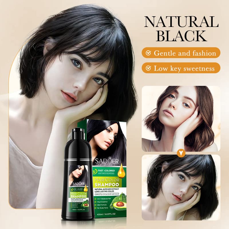 SADOER Avocado Essence Black Dye Cleanses Hair Dirt and Oil, Smooths Hair Strands
