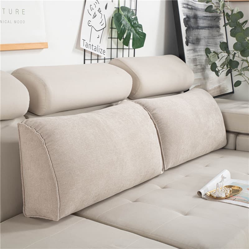 Chinese Style Long Sofa Cushion Living Room Backrest Office Chair Pillow Luxury Sofa Pad Double Color Snowflake Velvet Pearl Cotton Filling