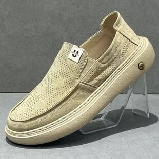 Slip-On Loafer Shoes for Men 2026 New Summer Simple Lightweight Casual Shoes Soft Sole Ice Silk Fabric