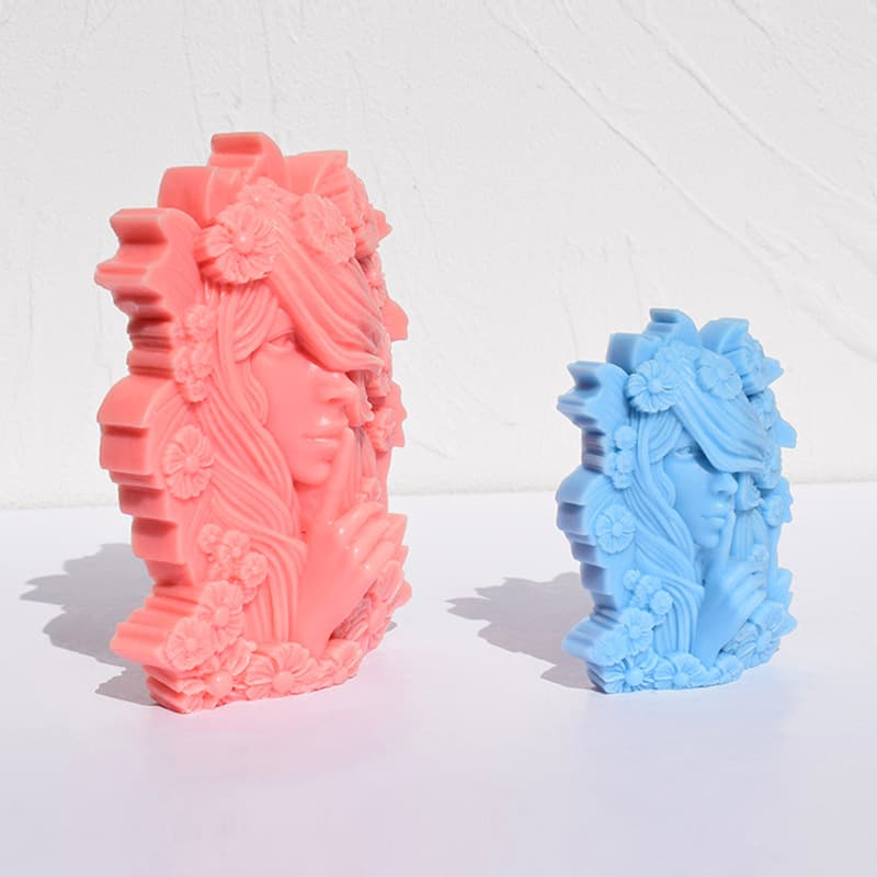 Human Mountain Flower Girl Aromatherapy Candle Plaster Epoxy Resin Ornament Silicone Mold DIY Handmade Girl Candle Mold
