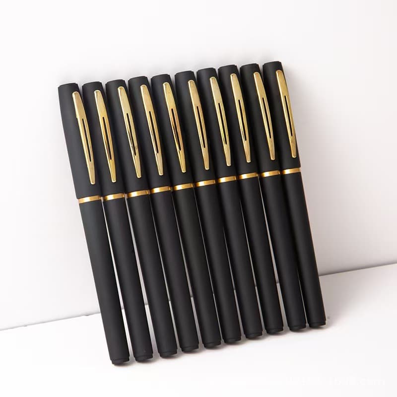 Large capacity gel pen 0.5/0.7/1.0 bullet tip black matte office signature pen, student exam-use pen