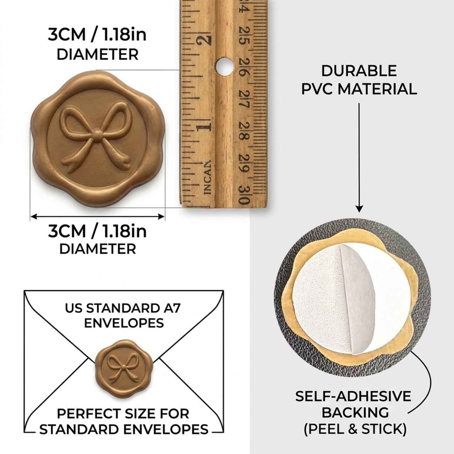 Wax Seal Stamp Wax Label 3D Embossed Envelope Closure Sticker Wax Seal Coin Love Letter Invitation Self-Adhesive Wedding Wax Sheet