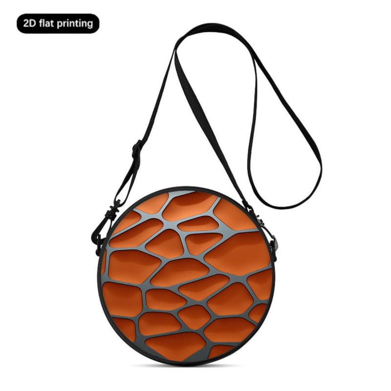 Cross-border Honeycomb Print Women's Round Crossbody Bag Wearable Shoulder Bag Polyester Multifunctional Cosmetic Bag Storage Bag Dropshipping