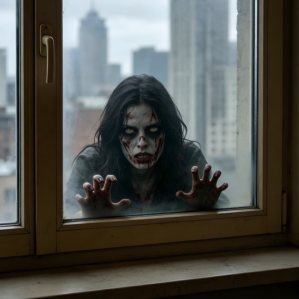 Foreign trade Halloween blood-stained zombie female ghost bedroom living room entrance home decoration wall sticker sticker self-adhesive wholesale