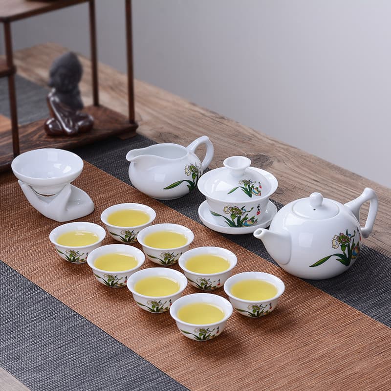 Tea Tongs Gift Set, Blue and White Ceramic Home Brewing Tool, Gongfu Gaiwan Complete Set, Minimalist Tea Cup, Special Offer
