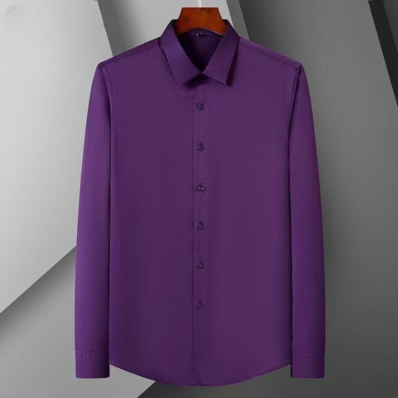 Dropshipping Spring/Autumn Seamless Stretch Formal Shirt Men's Long Sleeve Business Casual Wrinkle-Free Shirt for Middle-Aged and Young Adults