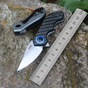 Mini Folding Knife Outdoor Knife 7CR17 Carbon Fiber Anti-Slip Handle Multi-Purpose Folding Knife Fruit Knife Express Pocket Knife