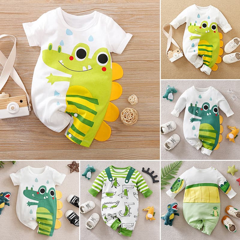 Baby Romper Crocodile Class A Spring/Summer Unisex Baby Bodysuit Cute Hah Suit Cartoon Pullover Outwear
