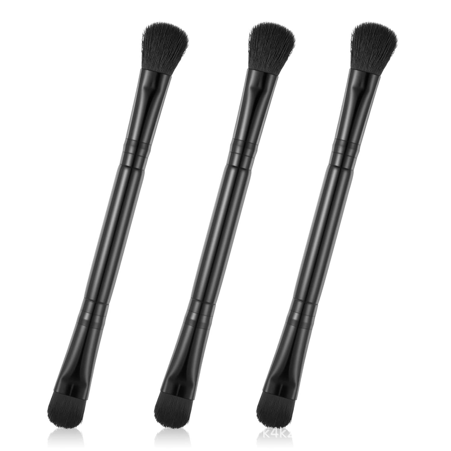Wooden Handle Dual-Ended Eyeshadow Brush Portable Concealer Eyeshadow Multi-Function Makeup Tool for Beginners