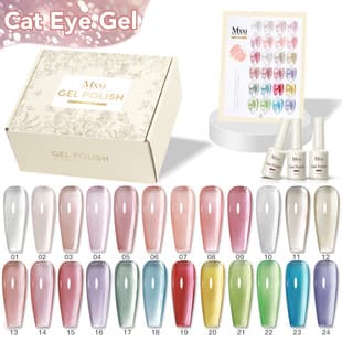 Mxsi Nail Art Cat Eye Gel Polish 24-Color Set Popular Flash Crystal Cat Eye Gel Nail Art Special UV Gel