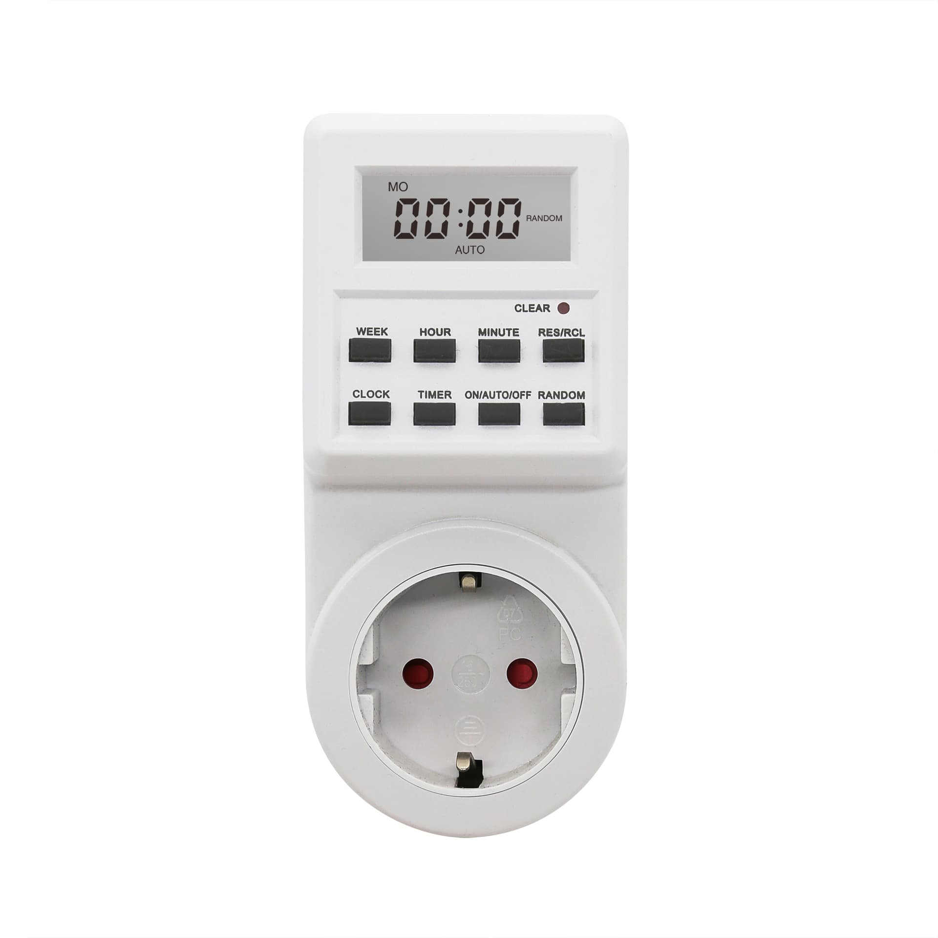 Manufacturer supplies European standard small screen timer smart socket, timer socket, household timer socket.