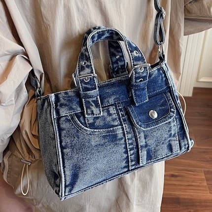 Versatile Denim Handbag 2026 New Style Shoulder Crossbody Bag Fashion Tote Underarm Bag Casual