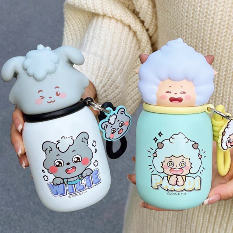 Pleasant Goat and Big Big Wolf Mini Insulated Cup High-value Insulated Hot and Cold Water Cup Easy Bear Pocket Cup