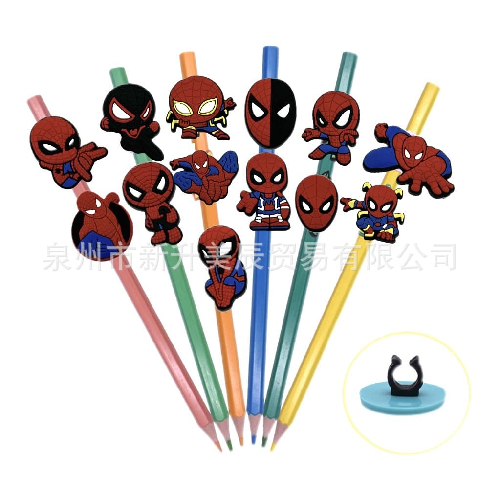 Cartoon Anime Series Pen Clip Accessory Detachable DIY Pencil Cover Universal Personalized Pen Clip