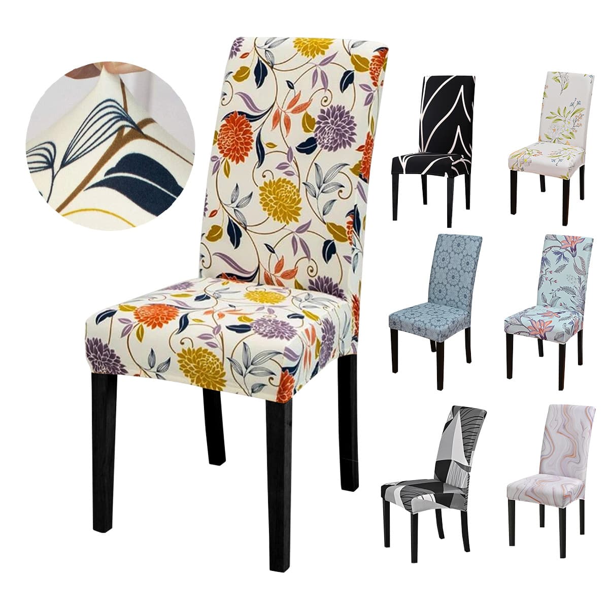 Elastic Milk Silk Printed Chair Cover Full Wrap Dustproof Decorative Modern Style Rectangle Shape Chair Slipcover for Ebay