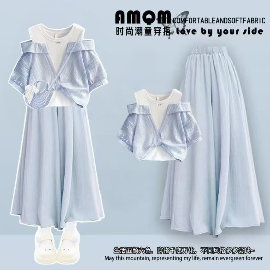 Korean-style dopamine super cute girls' T-shirt short sleeve 2026 new summer trendy outfit set