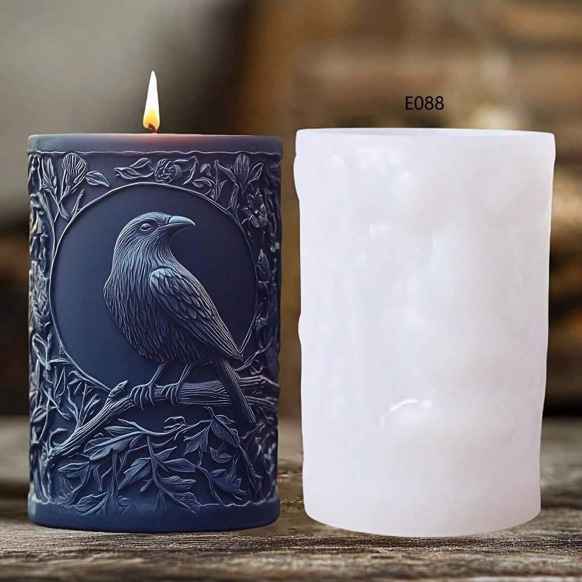 Cross-border European and American Relief Crow Candle Silicone Mold DIY Aromatherapy Plaster Handmade Soap Mold Home Decoration Mold