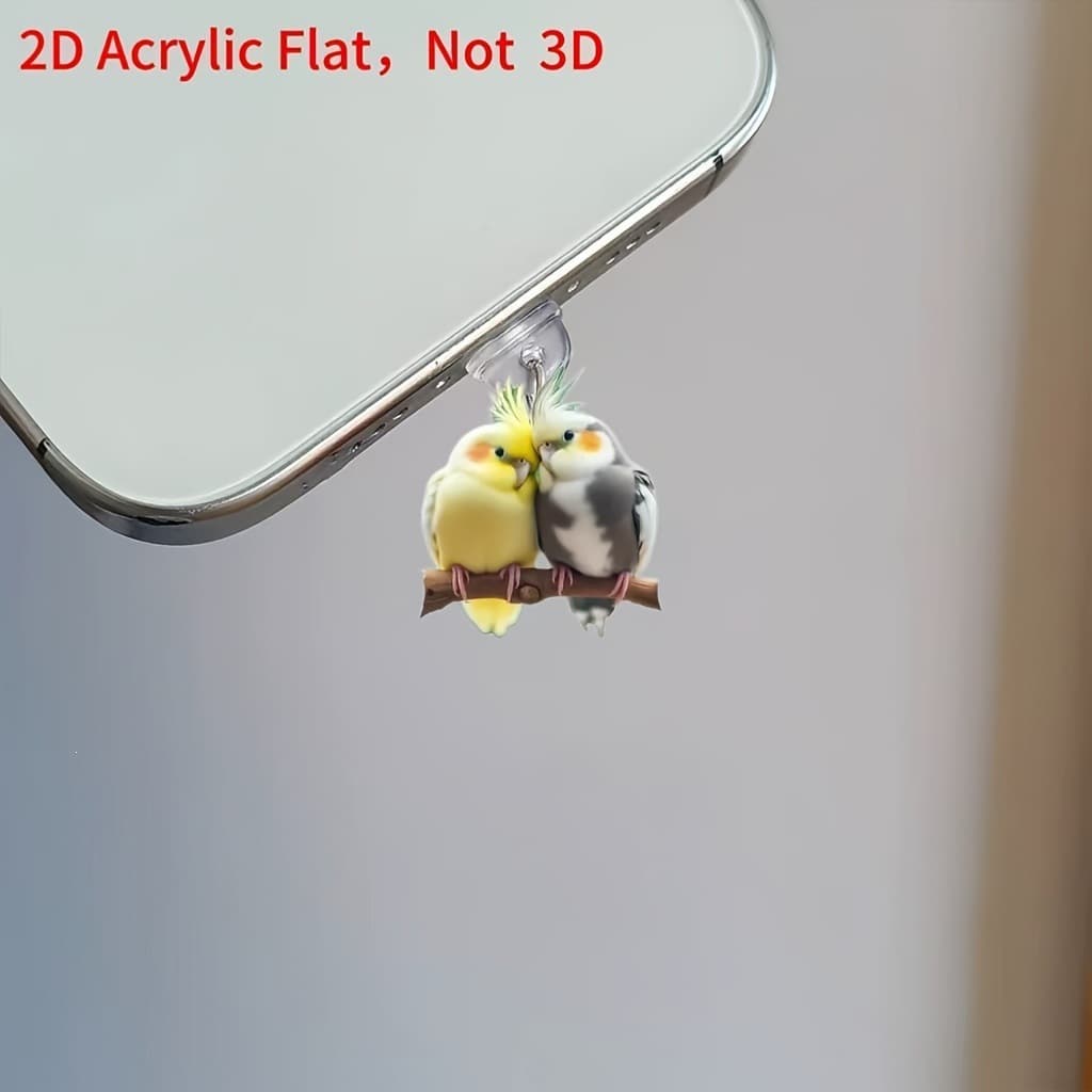 Acrylic Dust Plug Cute Bird, for Type-C Port, Phone Maintenance and Repair Accessories