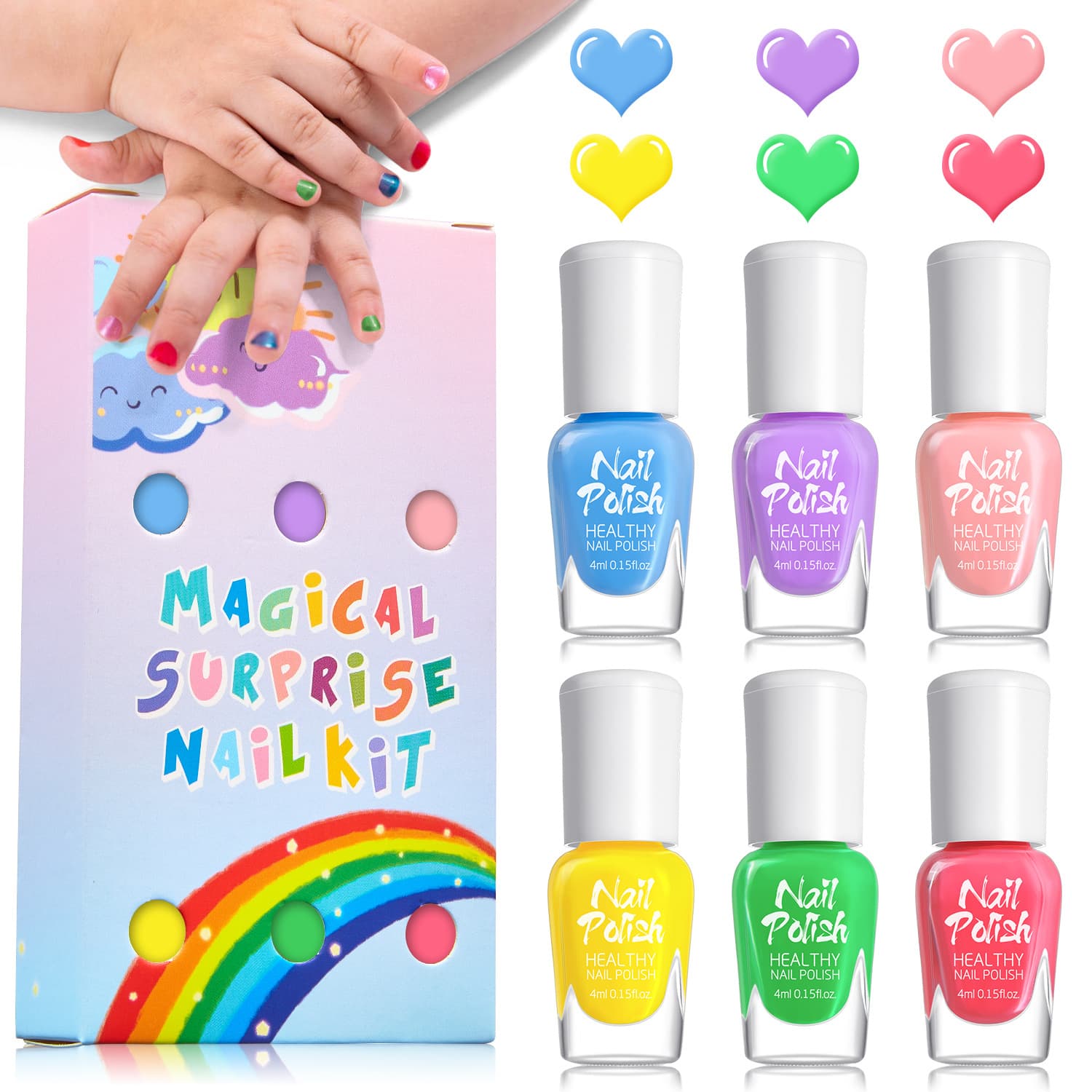 Foreign trade cross-border children's nail polish peel-off nail polish set water-soluble cartoon quick-drying odorless wholesale decoration