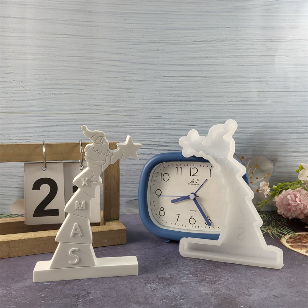 S0721 Santa Claus Climbing Tree Ornament Decoration Cement Plaster Mold DIY Silicone Mold