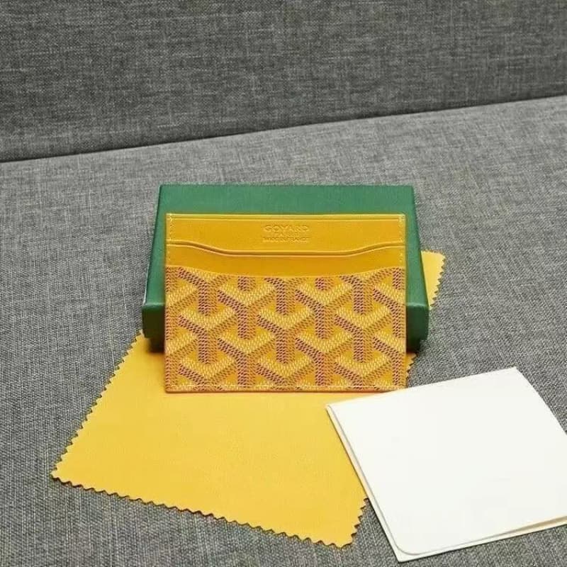 2025 Goyard Card Holder for Men and Women, Fashionable Coin and Card Wallet with Two-Layer Cowhide Multifunctional Gey Card Holder