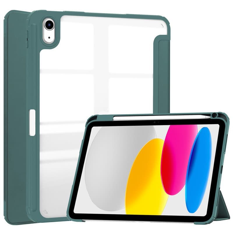Compatible with iPad A16 2025 Tablet Case, iPad 10th Gen 10.9 Inch 2022 Acrylic Pencil Slot Soft Shell